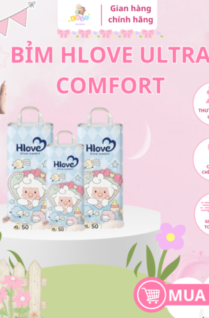 Bỉm Hlove Ultra Comfort – Bỉm Siêu Mềm Thoáng Khí, Chống Tràn Cho Bé