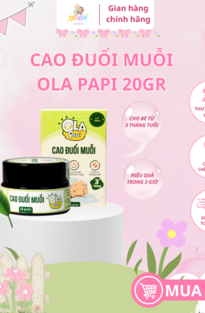Cao Đuổi Muỗi Ola Papi 20g – Thảo Dược Thiên Nhiên An Toàn Cho Bé