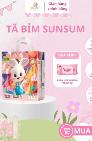 Bỉm Quần SunSum Cho Bé 4 Size – Siêu Mềm, Siêu Thấm Hút, Thoáng Khí Cả Ngày